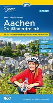 Produktbild: ADFC-Regionalkarte Aachen Dreil&auml;ndereck, 1:75.000, rei&szlig;- und wetterfest, mit kostenlosem GPS-Download der Touren via BVA-website oder Karten-App