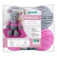 Produktbild: gr&uuml;ndl Funny uni SB-Pack Nilpferd Nelly, Chenillegarn, H&auml;kelset