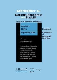 Produktbild: Econometrics of Anonymized Micro Data
