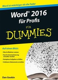 Produktbild: Word 2016 f&uuml;r Profis f&uuml;r Dummies