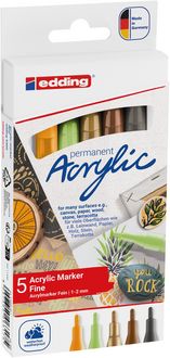 Produktbild: Edding Acrylmarker fein e-5300 Natur, 5er Set