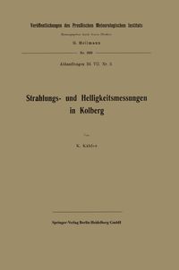 Produktbild: Strahlungs- und Helligkeitsmessungen in Kolberg