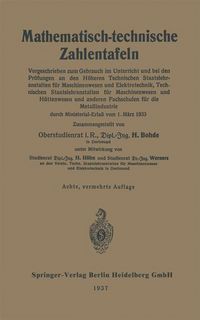 Produktbild: Mathematisch-technische Zahlentafeln