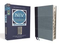 Produktbild: NIV Study Bible, Fully Revised Edition, Personal Size, Leathersoft, Navy/Blue, Red Letter, Thumb Indexed, Comfort Print
