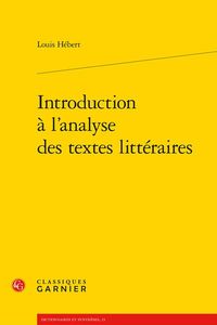 Produktbild: Introduction &agrave; l'analyse des textes litt&eacute;raires