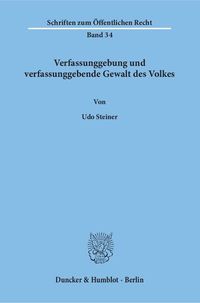 Produktbild: Verfassunggebung und verfassunggebende Gewalt des Volkes.