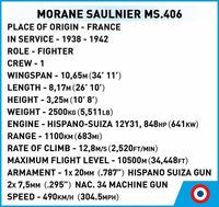COBI 5724 - Historical Collection, WWII, Morane-Saulnier MS.406, Jagdflugzeug, 317 Bauteile