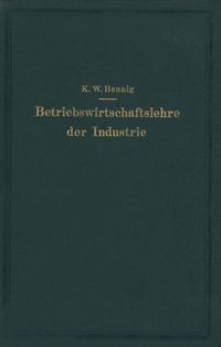 Produktbild: Betriebswirtschaftslehre der Industrie