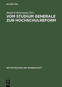 Produktbild: Vom Studium Generale zur Hochschulreform