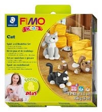 Produktbild: STAEDTLER FIMO kids 8034, ofenh&auml;rtende Modelliermasse, Set Cat mit 4 Bl&ouml;cken 42 g, Modellierstab