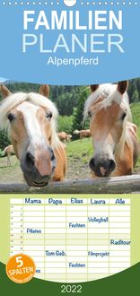 Produktbild: Familienplaner Alpenpferde (Wandkalender 2022 , 21 cm x 45 cm, hoch)