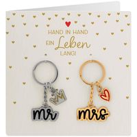 Produktbild: Paar-Schl&uuml;sselanh&auml;nger Motiv "Mr. & Mrs."