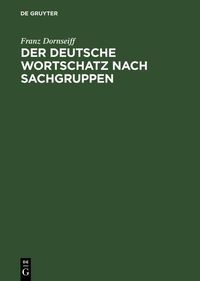 Produktbild: Der deutsche Wortschatz nach Sachgruppen