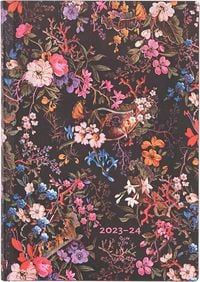 13-Monatskalender Flexi 2024 Floralia Midi Tagesüberblick von Paperblanks
