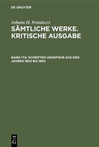 Produktbild: Schriften ungef&auml;hr aus den Jahren 1803 bis 1805
