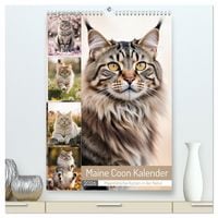 Produktbild: Maine Coon Kalender - Majest&auml;tische Katzen in der Natur (hochwertiger Premium Wandkalender 2026 DIN A2 hoch), Kunstdruck in Hochglanz