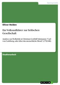 Produktbild: Ein Volksaufkl&auml;rer zur h&ouml;fischen Gesellschaft