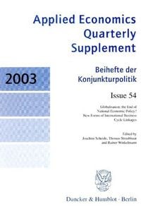 Produktbild: Globalisation: the End of National Economic Policy?