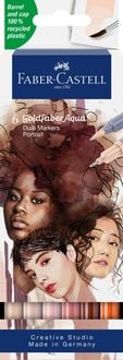 Produktbild: Faber-Castell Tuschestift Dual Marker Goldfaber Aqua, Portrait, 6er Set