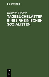 Produktbild: Tagebuchbl&auml;tter eines rheinischen Sozialisten