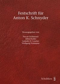 Produktbild: Festschrift f&uuml;r Anton K. Schnyder