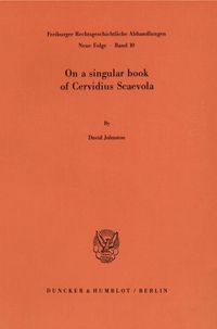 Produktbild: On a singular book of Cervidius Scaevola.