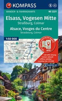Produktbild: KOMPASS Wanderkarten-Set 2221 Elsass, Vogesen Mitte, Alsace, Vosges du Centre (2 Karten) 1:50.000