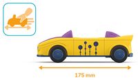 Produktbild: SIKU 0104 - Toddys, Zoe Zoomy, Spielzeugauto mit R&uuml;ckziehmotor und Spielfigur, gelb/lila