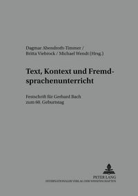 Produktbild: Text, Kontext und Fremdsprachenunterricht