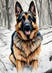 Produktbild: Hund Notizbuch Winter Deutscher Sch&auml;ferhund Winterzeit Notizheft Journal Tagebuch mit 55 Zitaten Lebensweisheiten Hundeliebe S&uuml;&szlig;e Geschenkidee Frauen