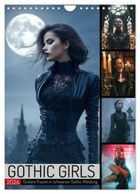 Produktbild: Gothic Girls - d&uuml;stere Frauen in schwarzer Gothic-Kleidung (Wandkalender 2026 DIN A4 hoch), CALVENDO Monatskalender