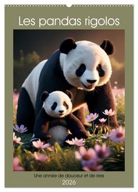 Produktbild: Les pandas rigolos - Une ann&eacute;e de douceur et de rires (Calendrier mural 2026 DIN A2 horizontal), CALVENDO calendrier mensuel