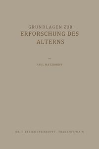 Produktbild: Grundlagen zur Erforschung des Alterns