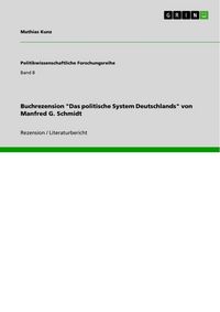 Produktbild: Buchrezension "Das politische System Deutschlands" von Manfred G. Schmidt