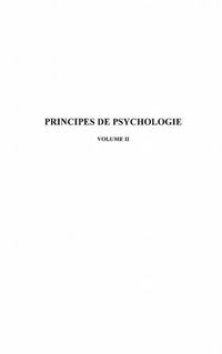 Produktbild: Principes de psychologie-volume 2