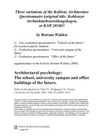 Produktbild: Three variations of the Koblenz Architecture Questionnaire (original title: Koblenzer Architekturbeurteilungsbogen, or KAB 2010)&copy;