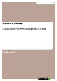 Produktbild: Liquidation von Personengesellschaften