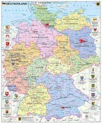 Produktbild: Deutschland politisch mit Wappen