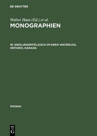Produktbild: Siedlungspf&auml;lzisch im Kreis Waterloo, Ontario, Kanada