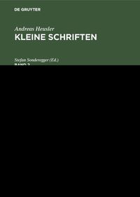 Produktbild: Andreas Heusler: Kleine Schriften. Band 2