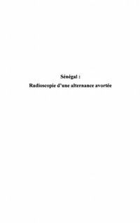 Produktbild: Senegal: radioscopie d'une alternance av