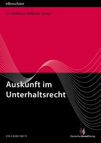 Produktbild: Auskunft im Unterhaltsrecht - eBrosch&uuml;re (PDF)