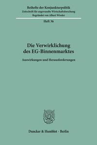 Bild vom Artikel Die Verwirklichung des EG-Binnenmarktes. vom Autor 