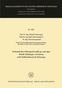 Produktbild: Automatische Auftragsschwei&szlig;ung nach dem Metall-Lichtbogen-Verfahren unter Kohlendioxyd als Schutzgas
