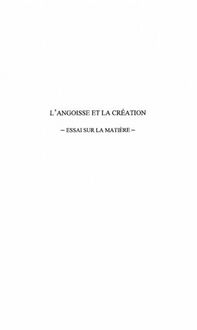Produktbild: L'angoisse Et La Creation