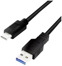 Produktbild: LogiLink USB-Kabel USB 3.2 Gen1 USB-A Stecker, USB-C&reg; Stecker 0.50 m Schwarz CU0167