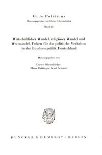 Produktbild: Wirtschaftlicher Wandel, religi&ouml;ser Wandel und Wertwandel.