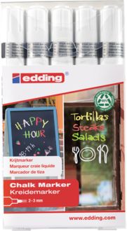 Produktbild: edding Kreidemarker 4095 wei&szlig; 2-3mm 4 St&uuml;ck
