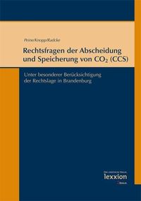 Produktbild: Rechtsfragen der Abscheidung und Speicherung von CO2 (CCS)