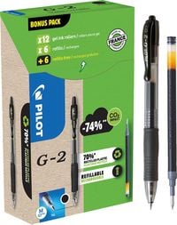 Produktbild: PILOT Roller Gel G-2 Bonus Pack, schwarz